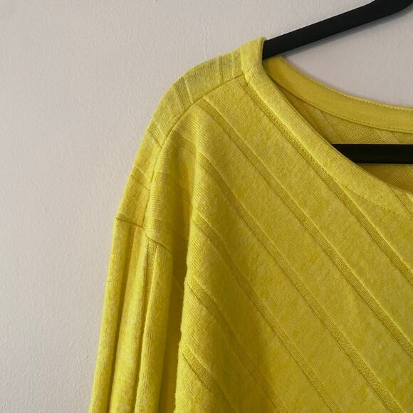 Maeve Anthropologie Chartreuse Yellow Boatneck Pullover Sweater Women size Large - Picture 3 of 9